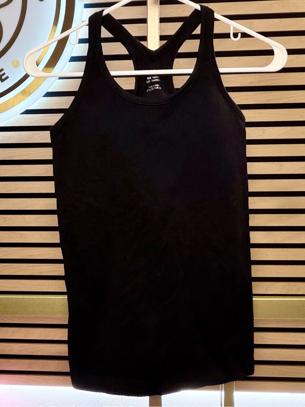 Black Ribbed Racerback Sports Tank Top